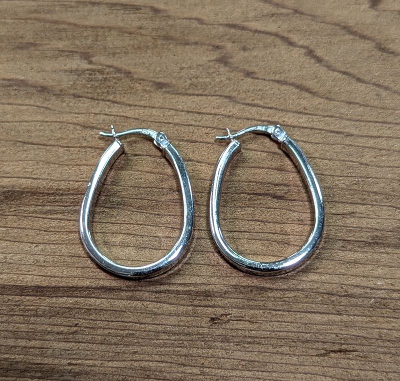 Tear Drop Sterling Silver Hoop Earring