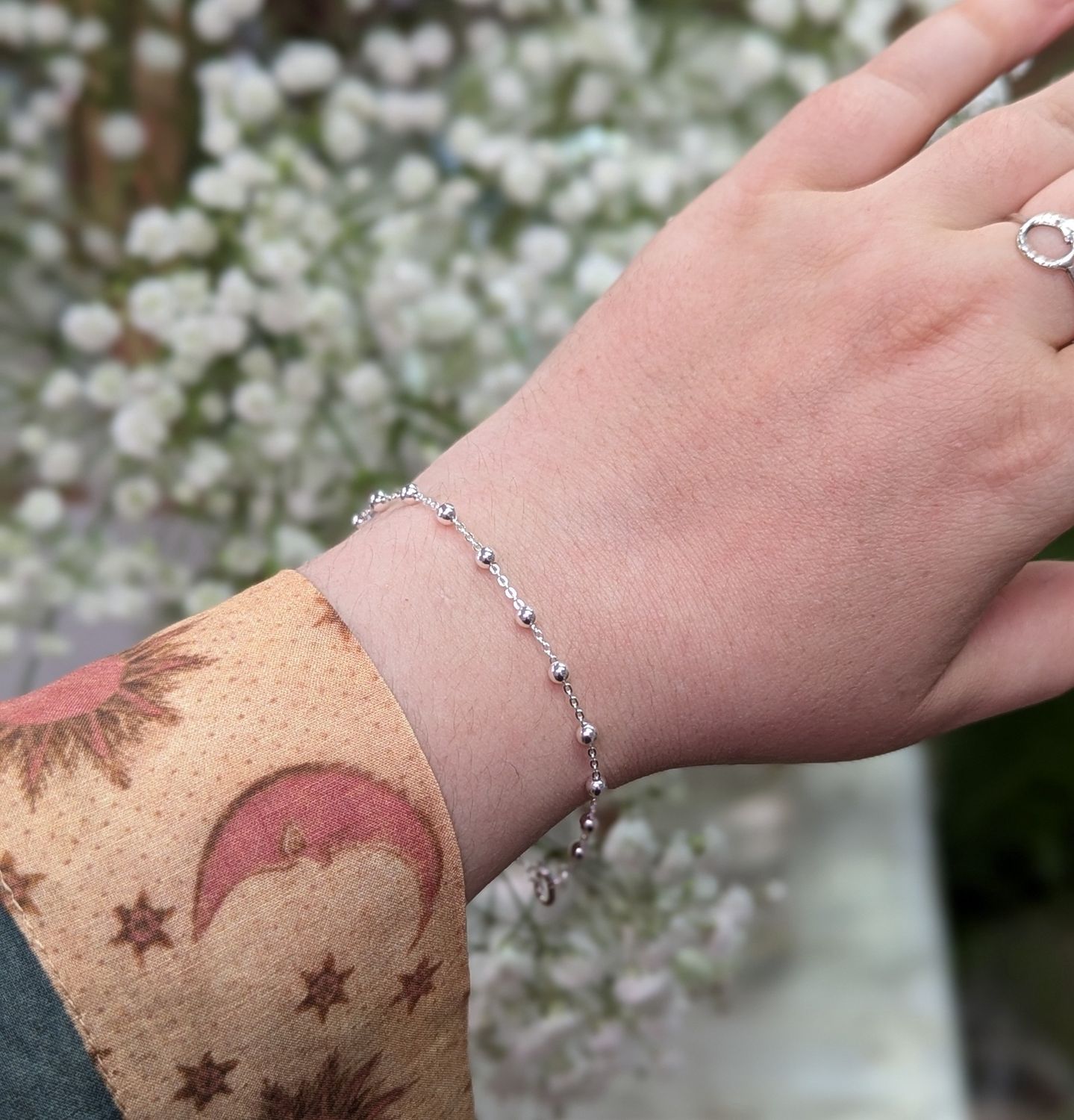 7.5&quot;Sterling Silver Ball Chain Bracelet