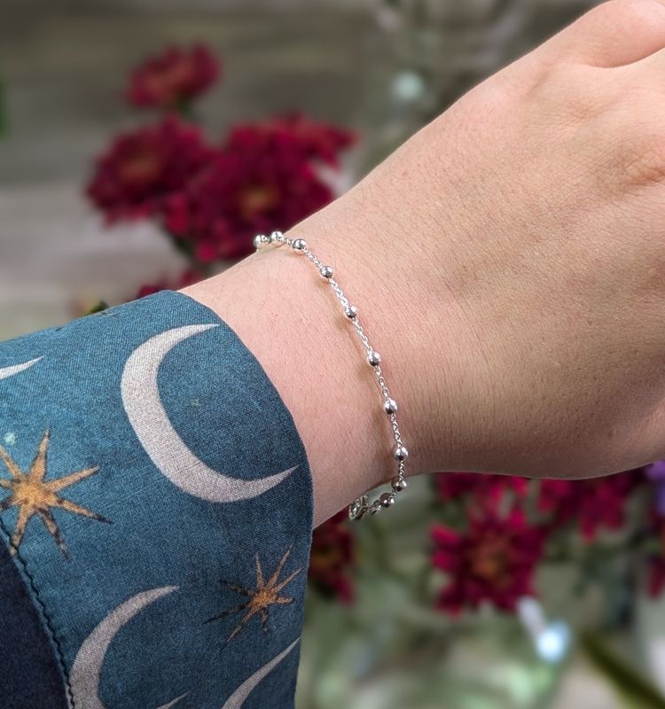 7&quot; Sterling Silver Ball Chain Bracelet