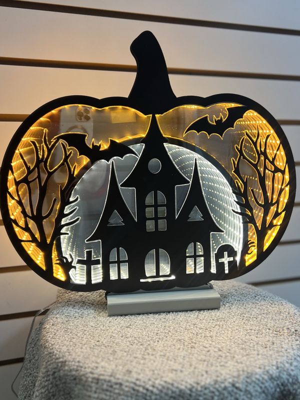 16&quot; Pumpkin With Bat Infinity Light