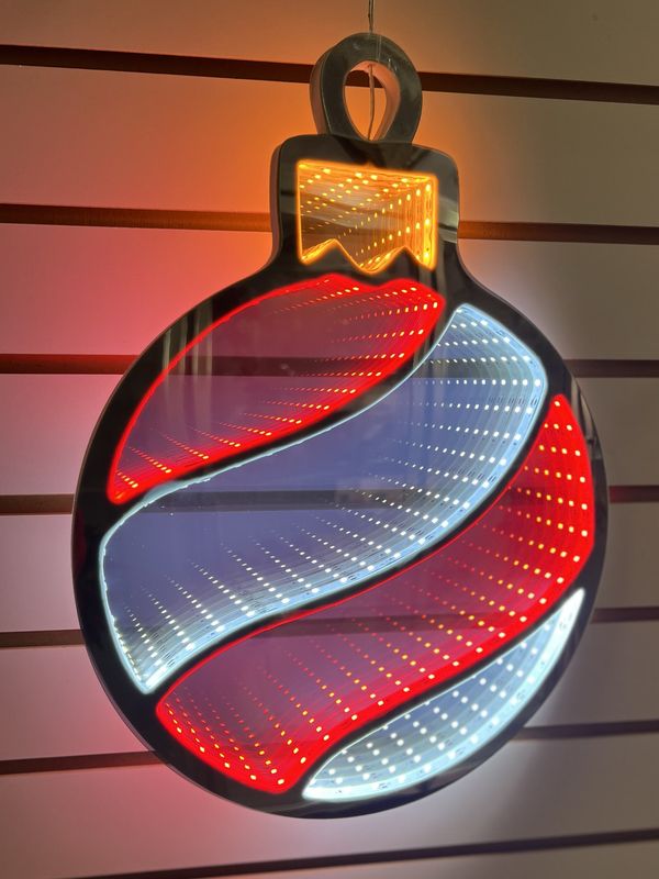 16&quot; Hanging Red and White Ball Inifinty Light