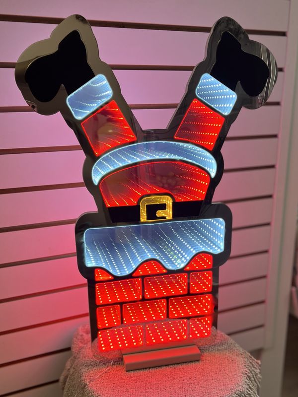24&quot; Santa Legs With Chimmney Infinity Light With Base