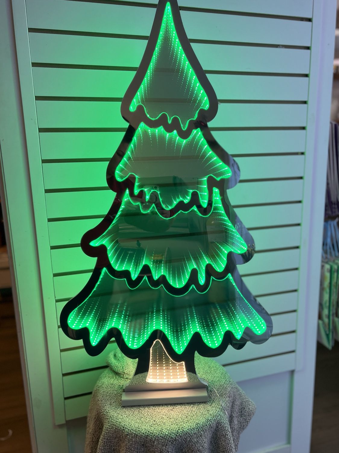 35.5&quot; Green Xmas Tree Infinity Light with Base