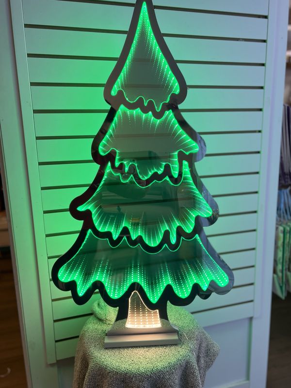 35.5&quot; Green Xmas Tree Infinity Light with Base