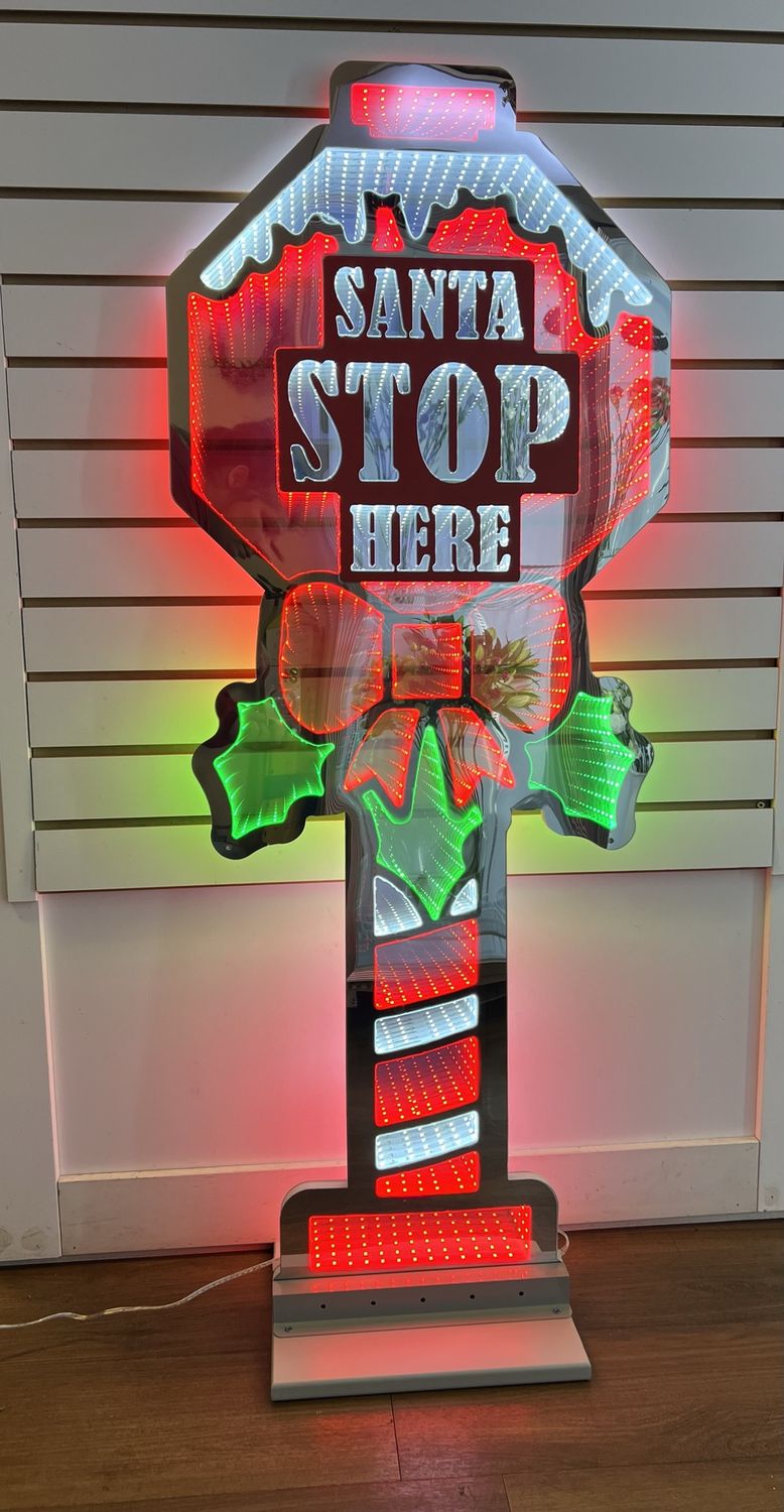 48&quot; Santa Stop Inifinity light with Base