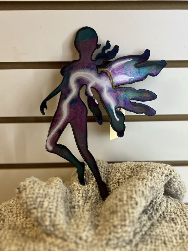 Large Painted Metal Fairy