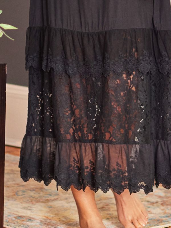 Black Camille Lace Slip