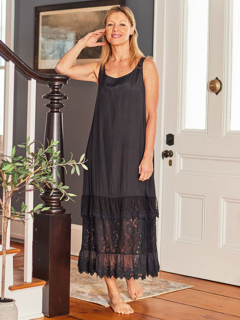 Black Camille Lace Slip
