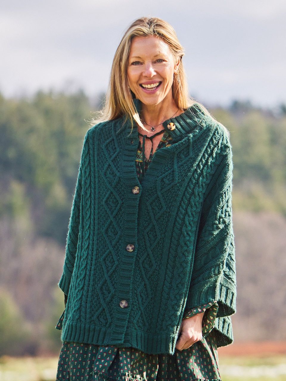 Forest Green Woodland Cape