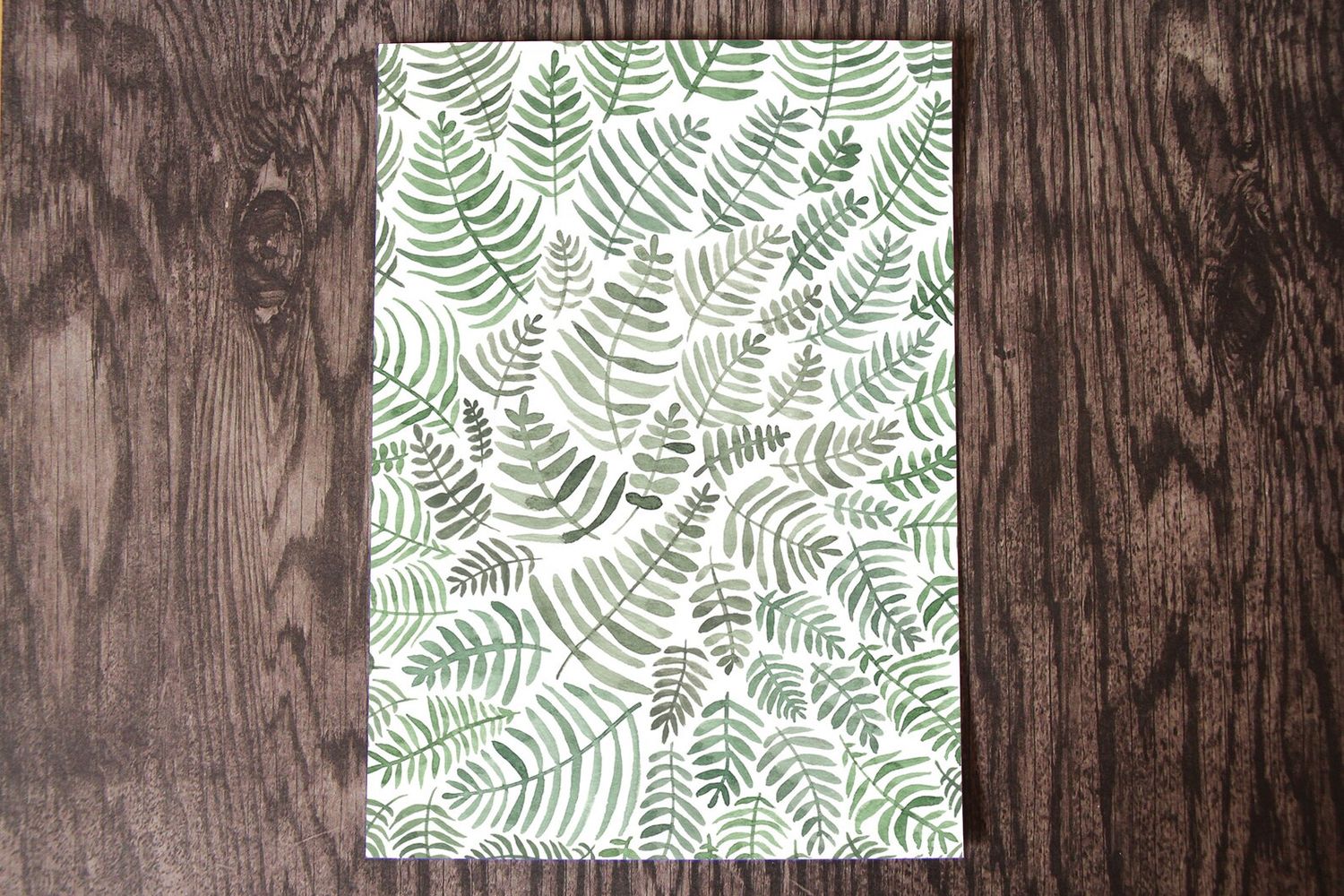 5 x 7 Ferns Patter Watercolour Print