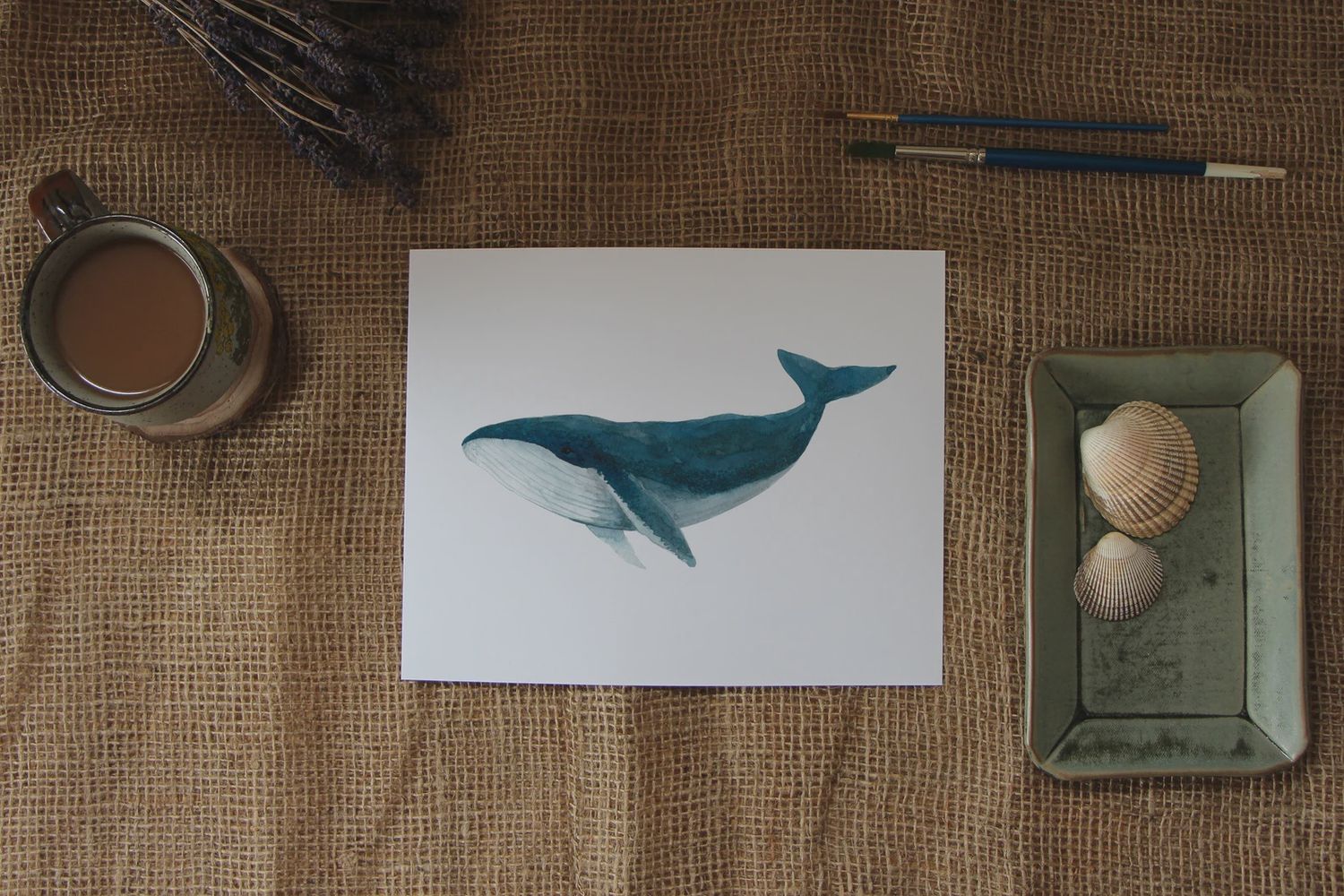 5 x 7 Humpback Whale Watercolour Print