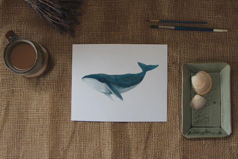 5 x 7 Humpback Whale Watercolour Print