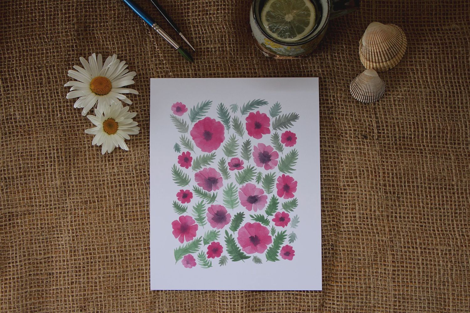 Poppies 8 x 10 Watercolour Print