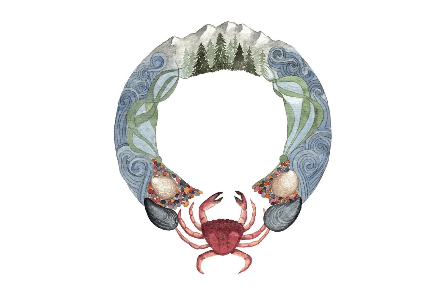West Coast Circle 8 x 10 Watercolour Print