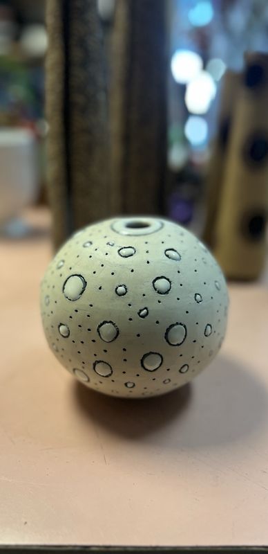 Orb white Clay with Dots