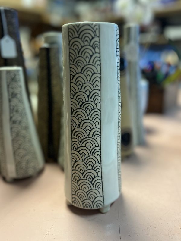 Vase - White Clay With Scale #4