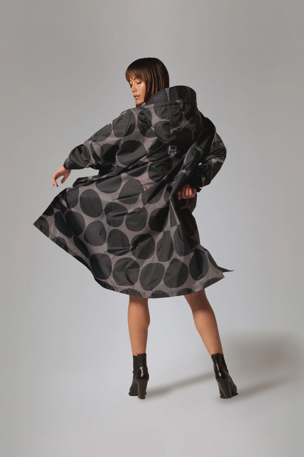 Black Polka Dot Rain Poncho