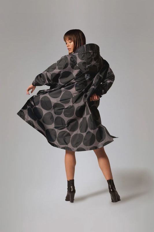 Black Polka Dot Rain Poncho