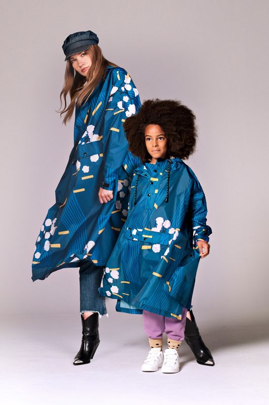 Japanese Blossom Kids Rain Poncho Size 120cm-160cm
