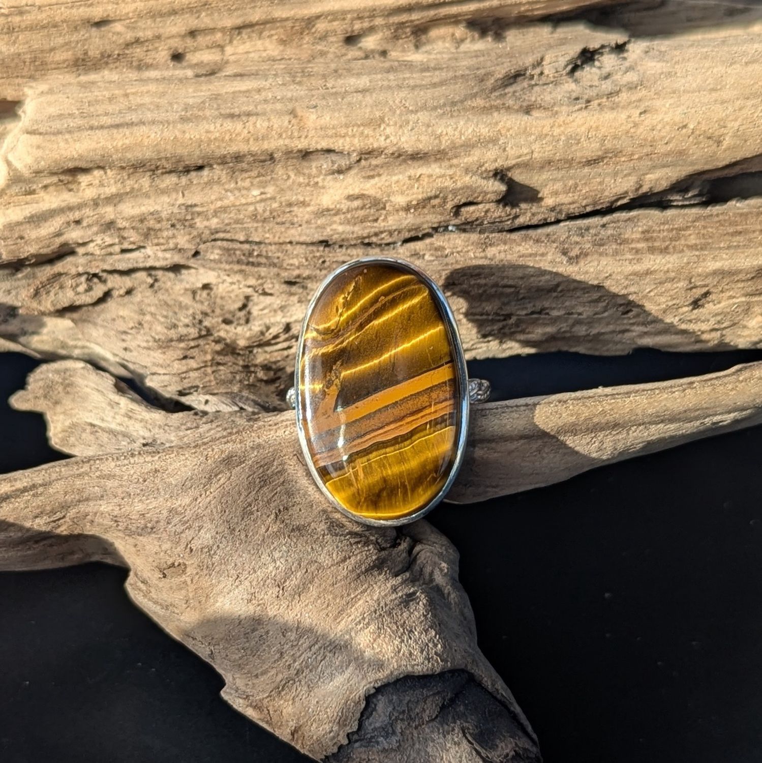 Oval Tiger&#39;s Eye Sterling Silver Ring (9)