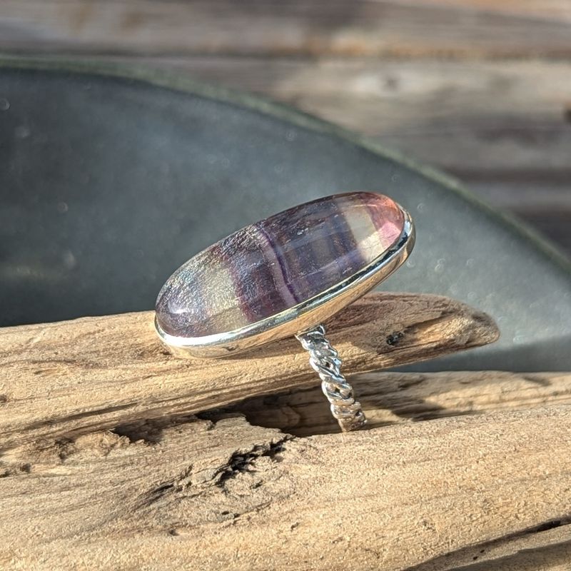 Oval Flourite Sterling Silver Ring (9)