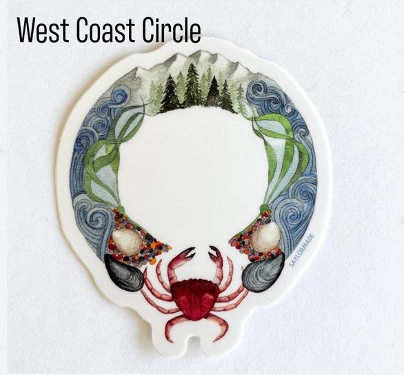 West Coast Circle Vinyl Sticker
