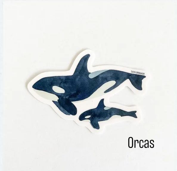 Orcas Vinyl Sticker