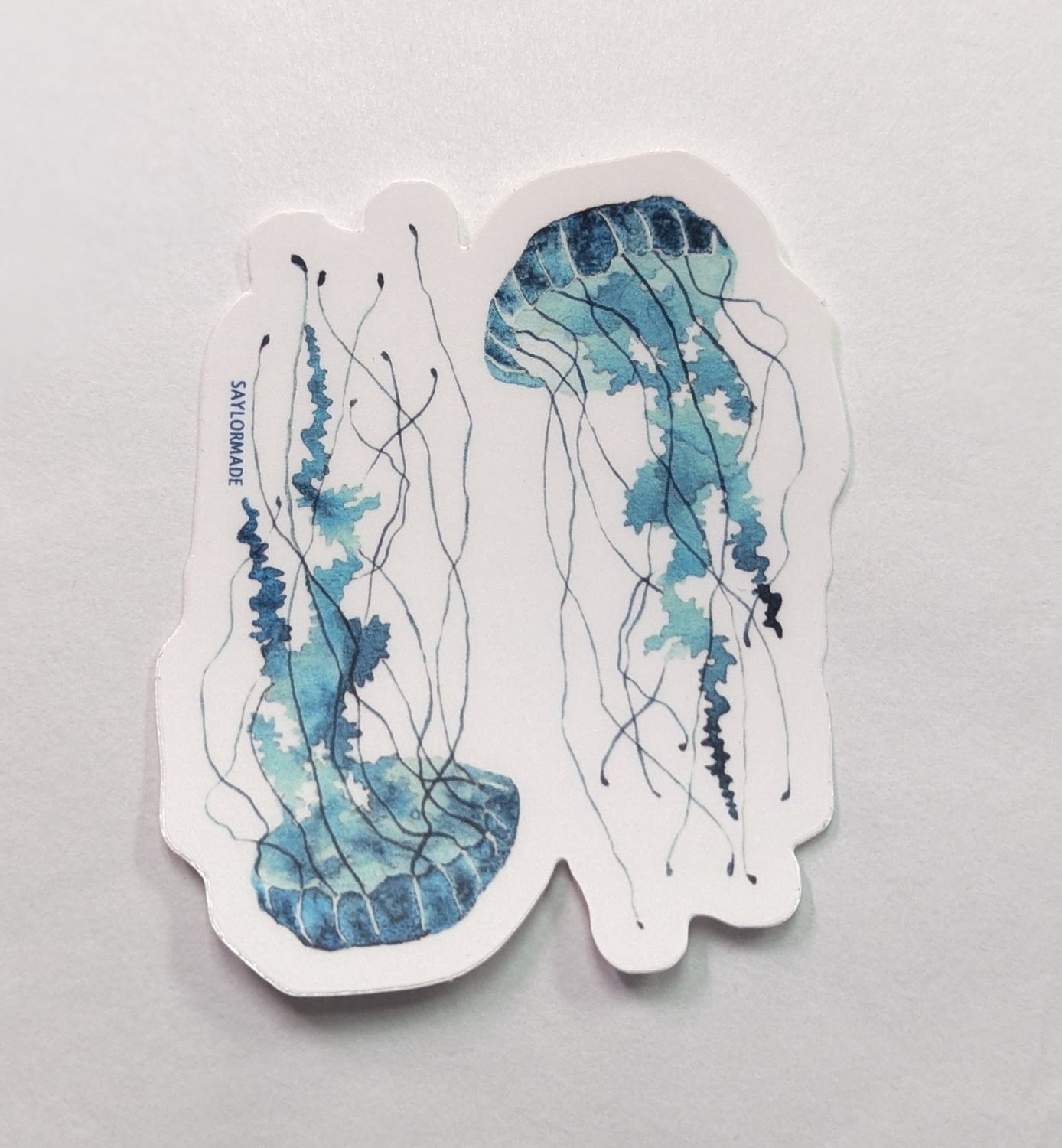 Blue Jellyfish Vinyl Sticker