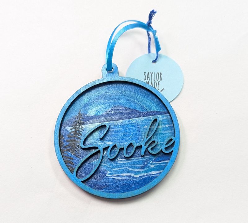 Blue Lasercut Sooke Ornament