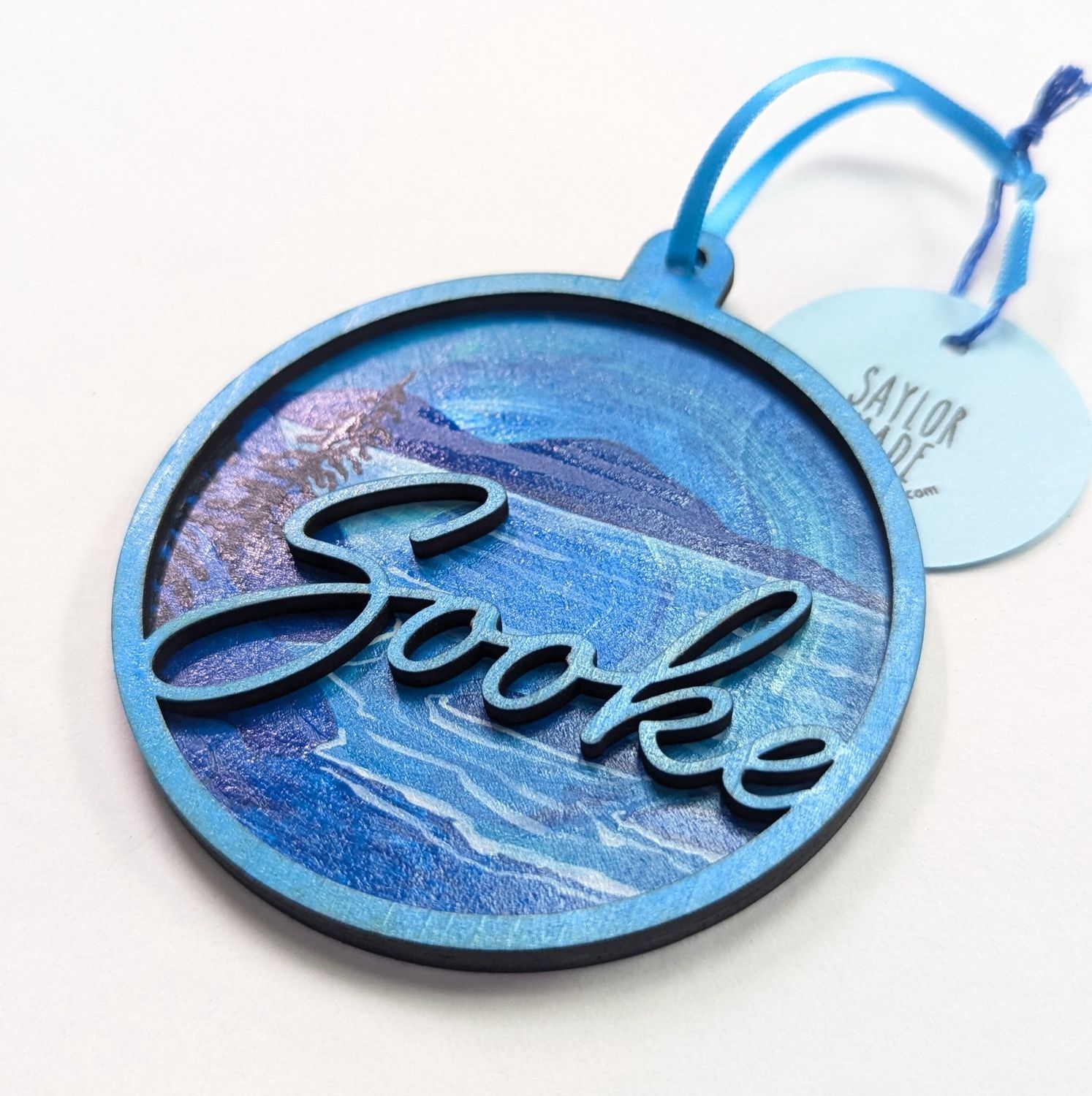 Blue Lasercut Sooke Ornament