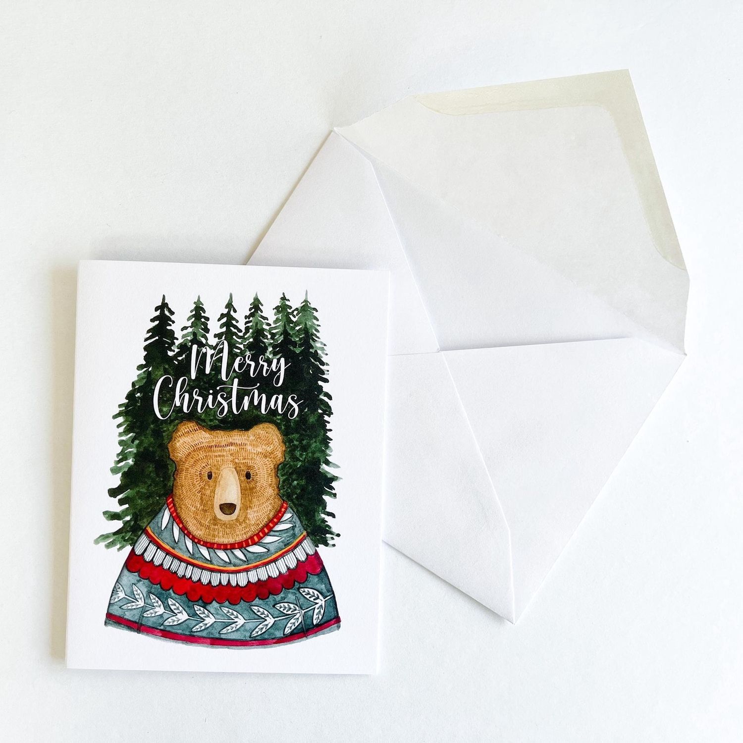 Sweater Bear Christmas Card