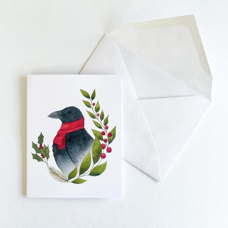 Raven Scarf Card