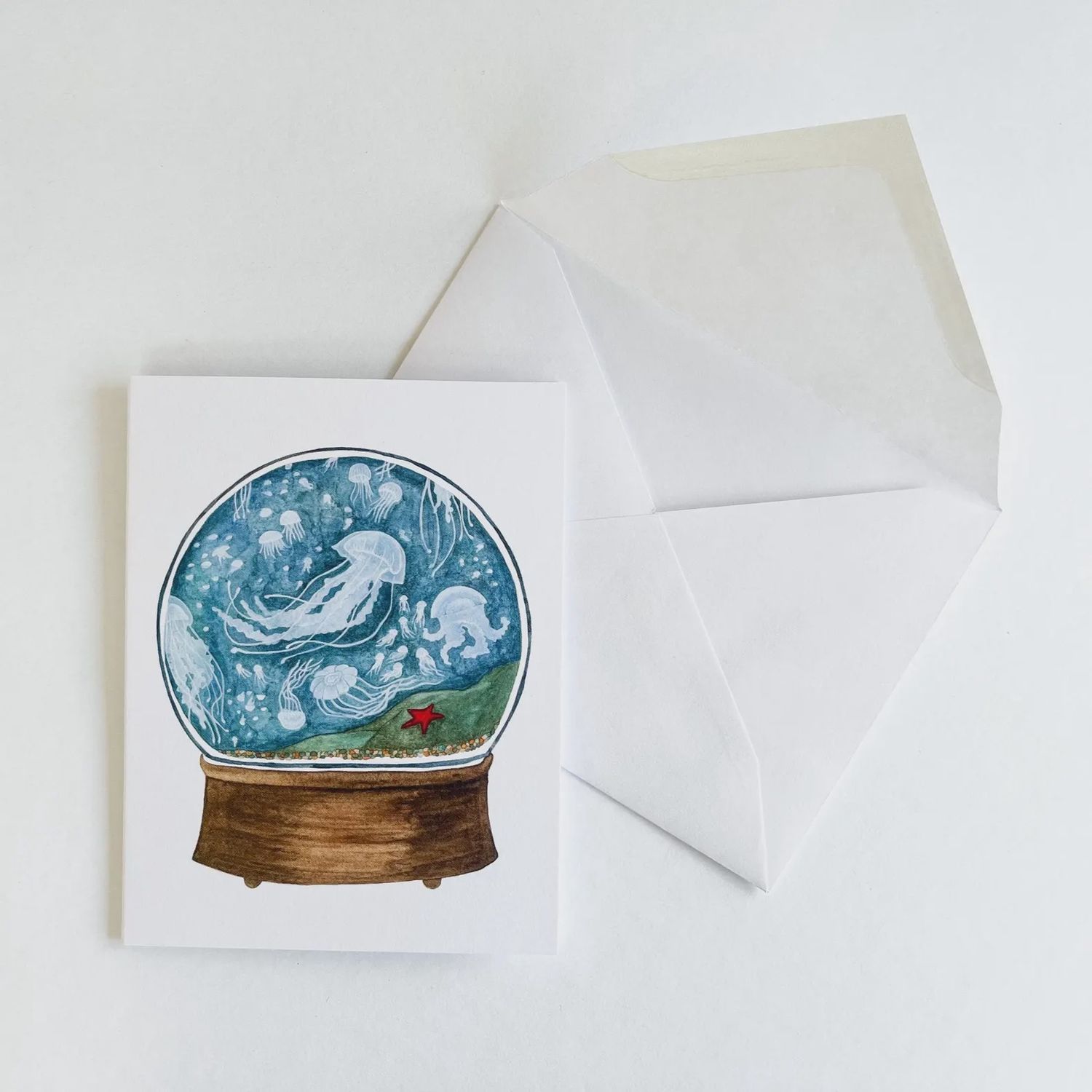 Jellyfish Snowglobe Card