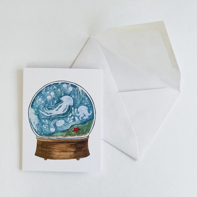 Jellyfish Snowglobe Card