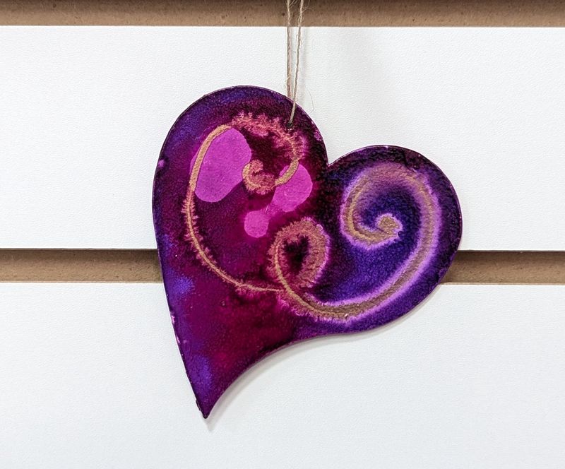 Painted Metal Heart Ornament
