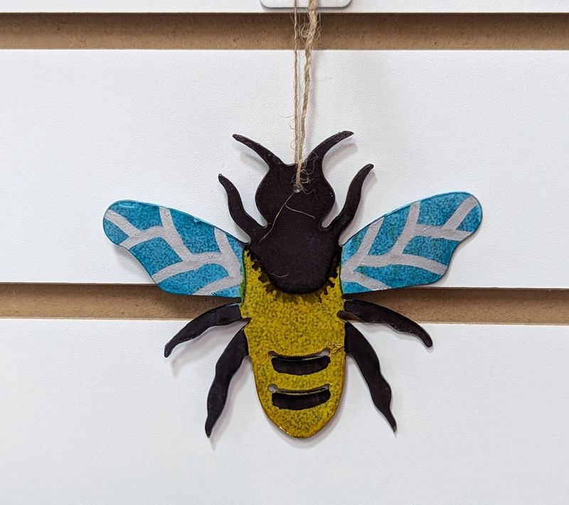 Painted Metal Bee Ornament