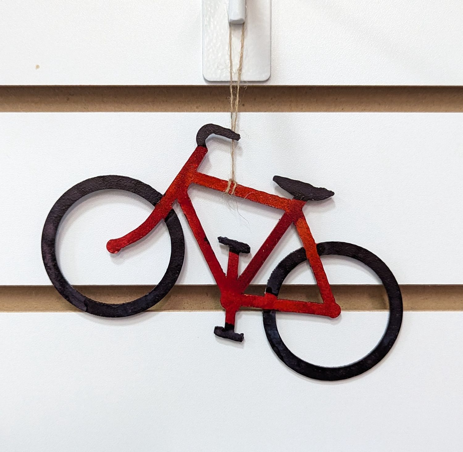 Red Painted Metal Bike Ornament