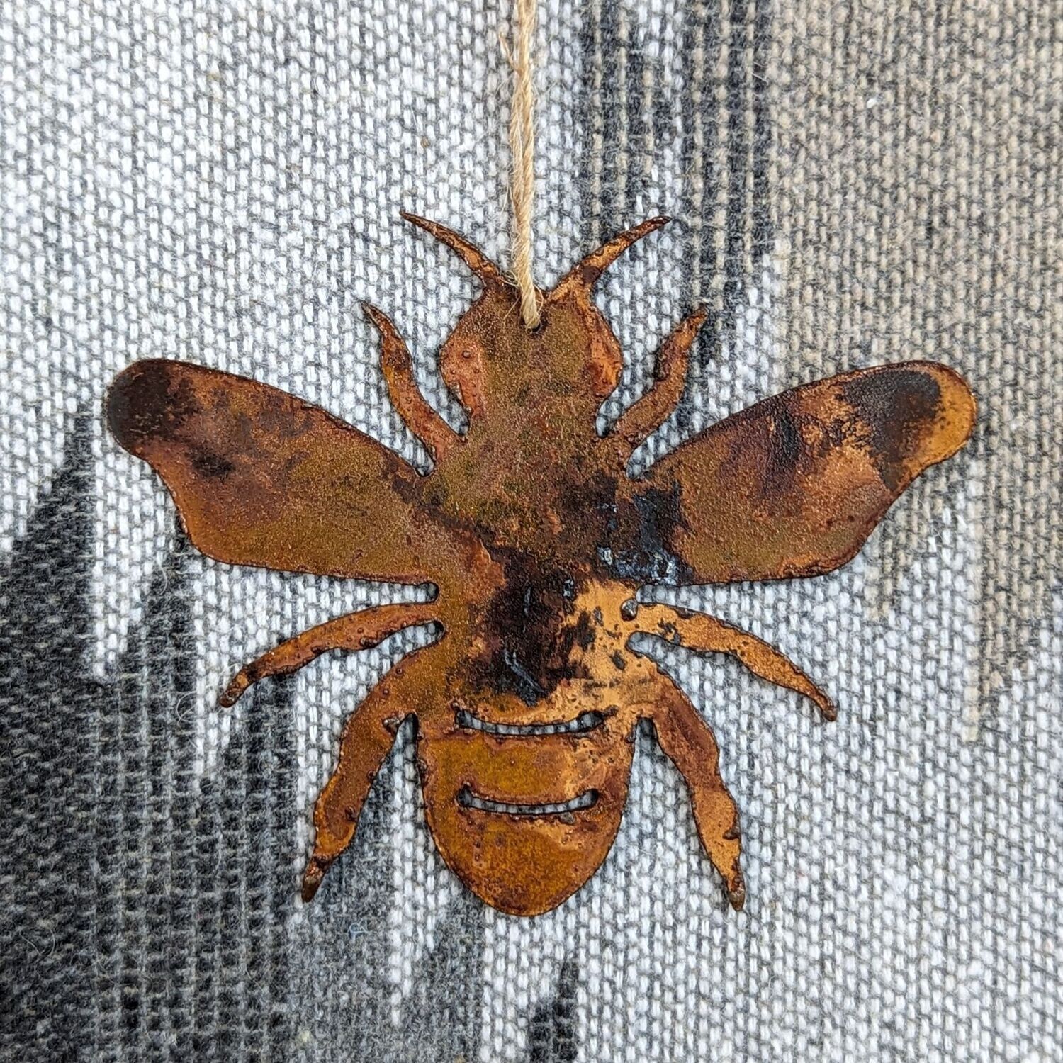 Rusted Metal Bee Ornament