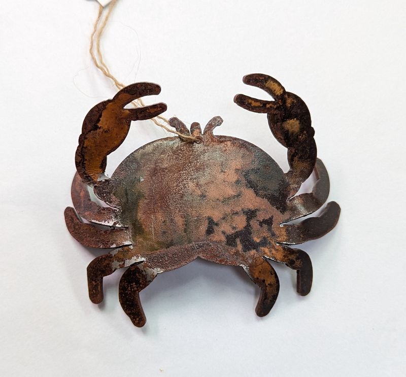 Rusted Metal Crab Ornament