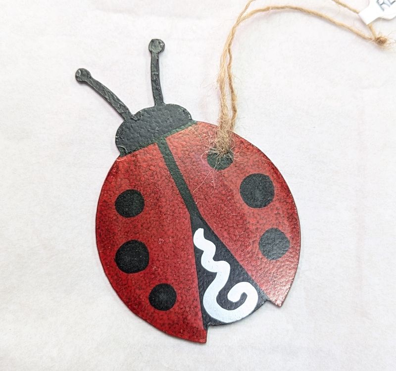 Painted Metal Ladybug Ornament