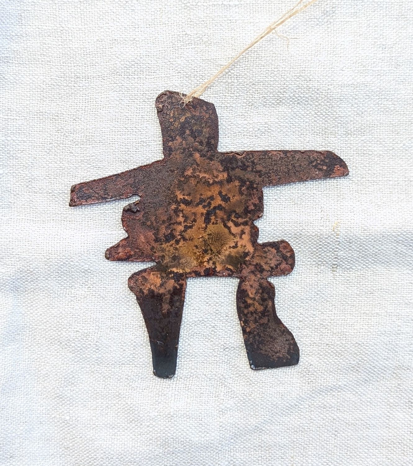 Rusted Metal Inukshuk Ornament
