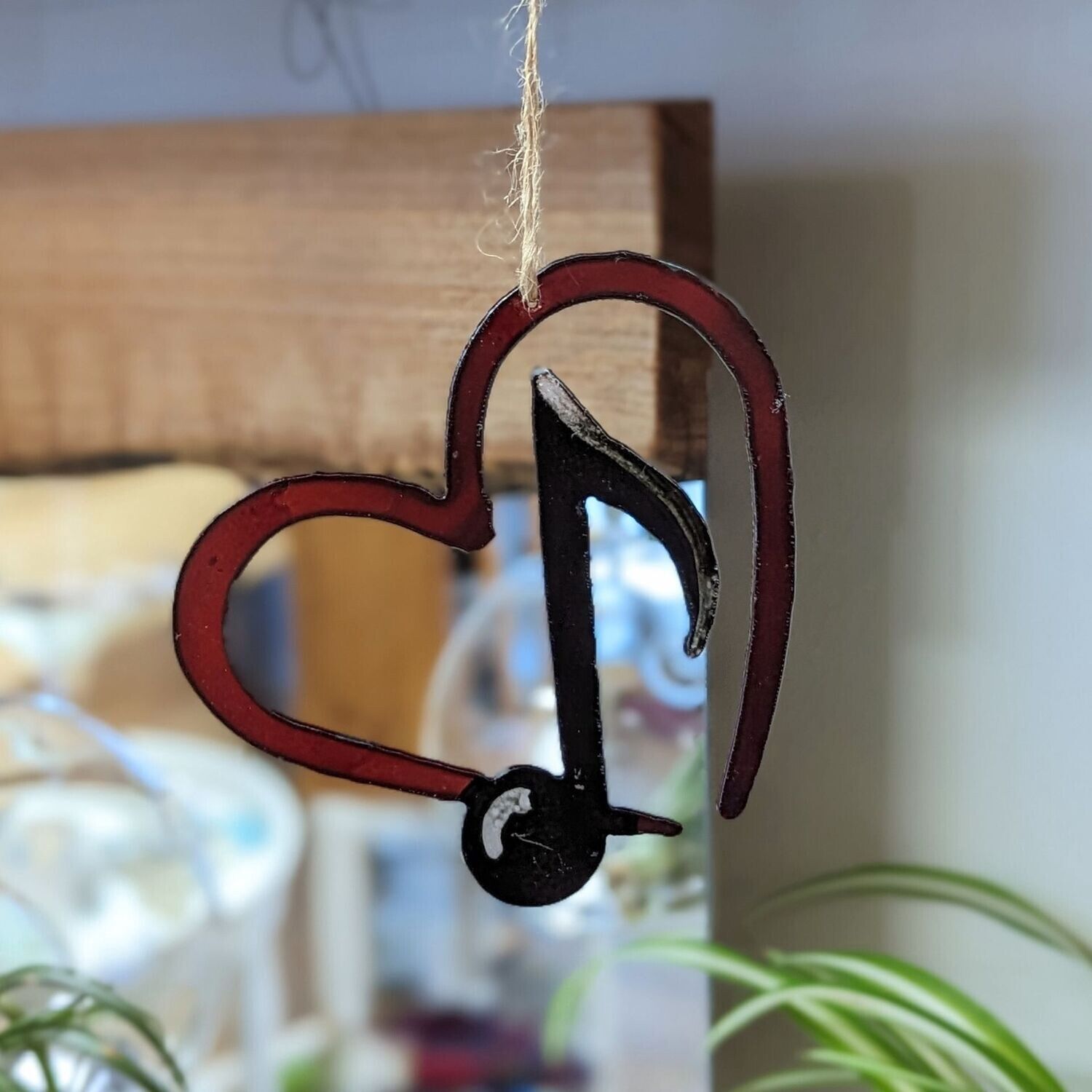 Painted Metal Music Heart Ornament