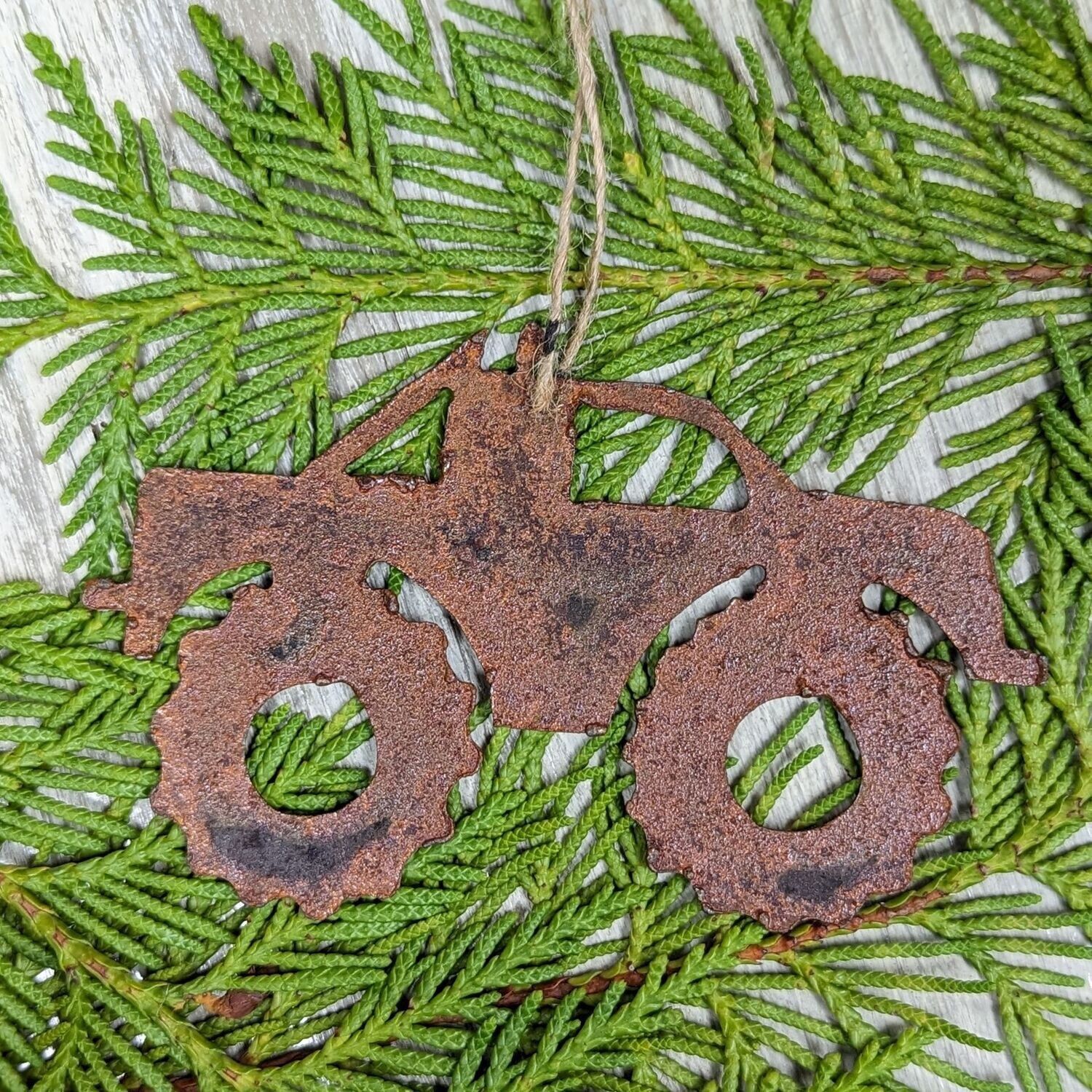 Rusted Metal Monster Truck Ornament