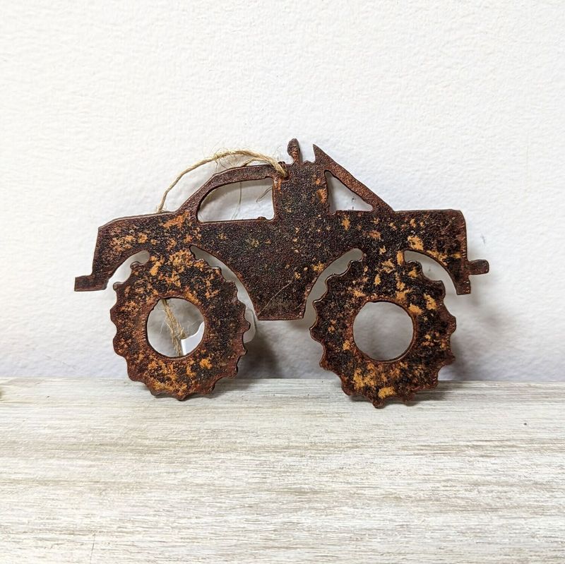 Rusted Metal Monster Truck Ornament