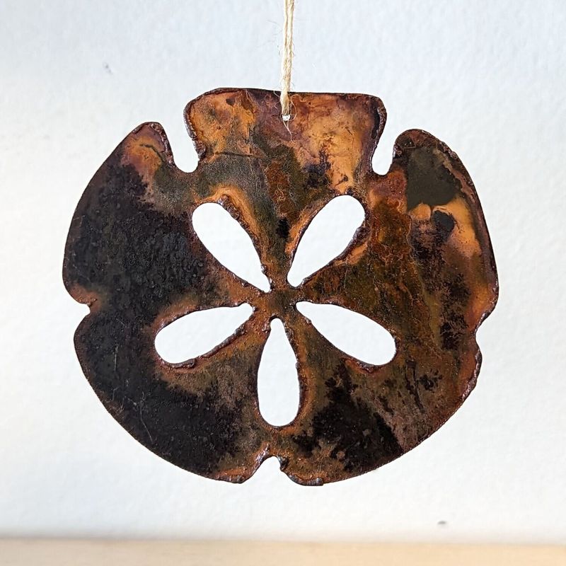 Rusted Metal Sand Dollar Ornament