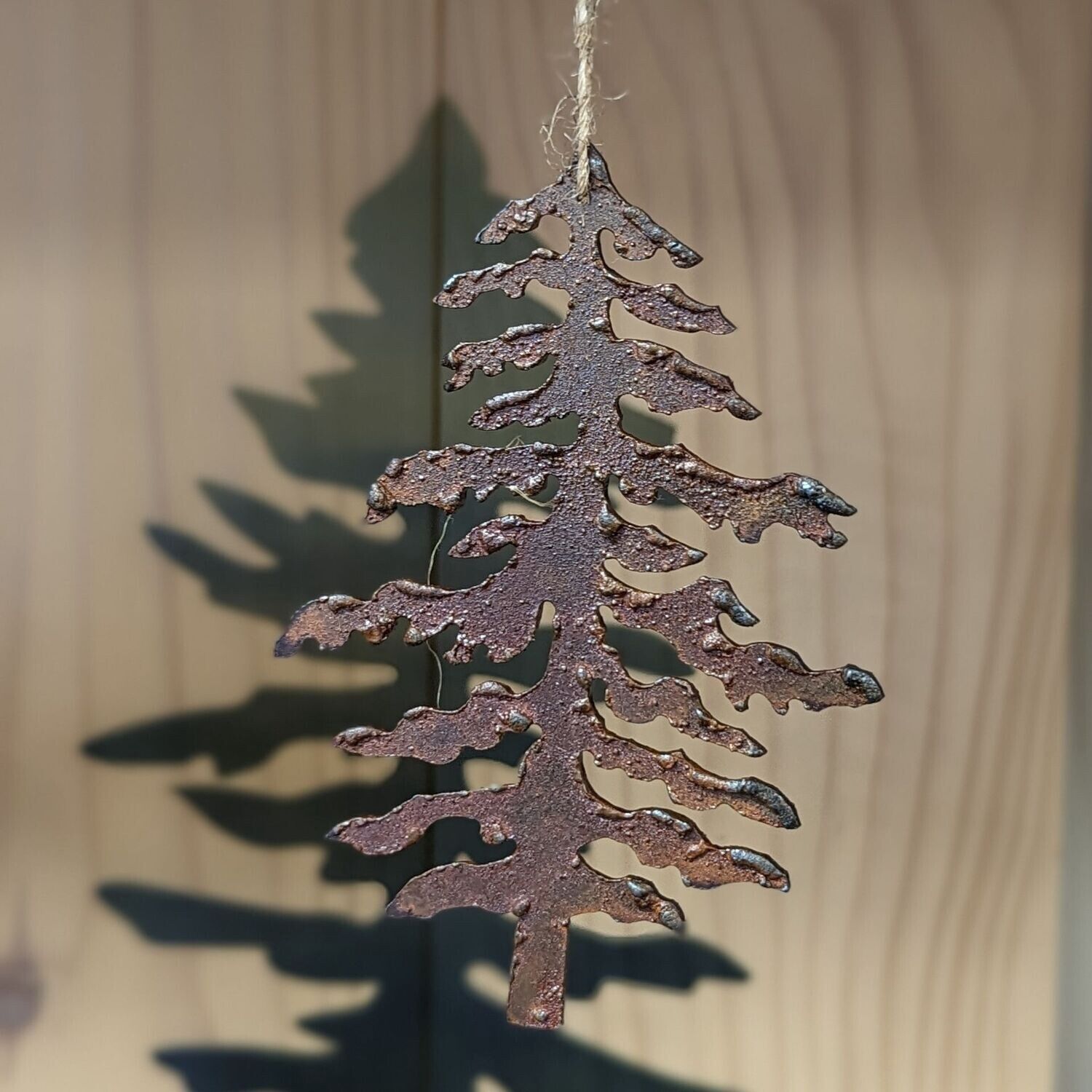Rusted Metal Tree Ornament