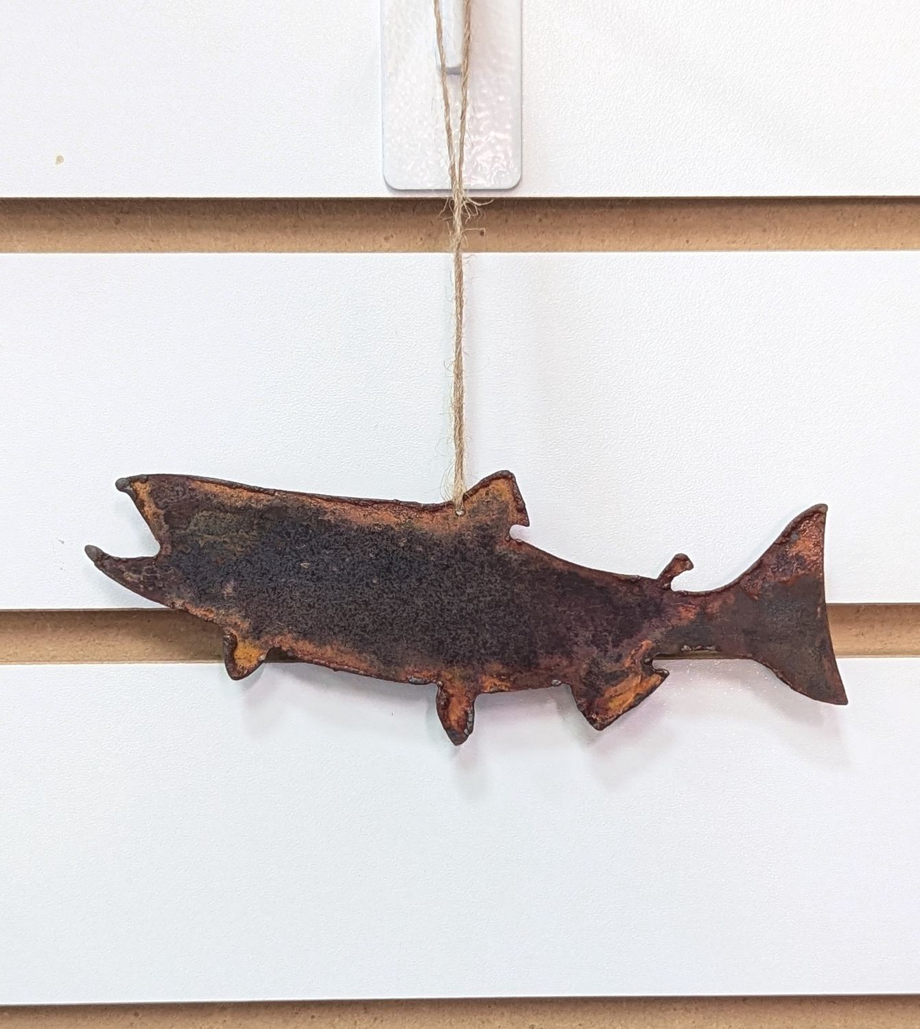 Rusted Metal Salmon Ornament