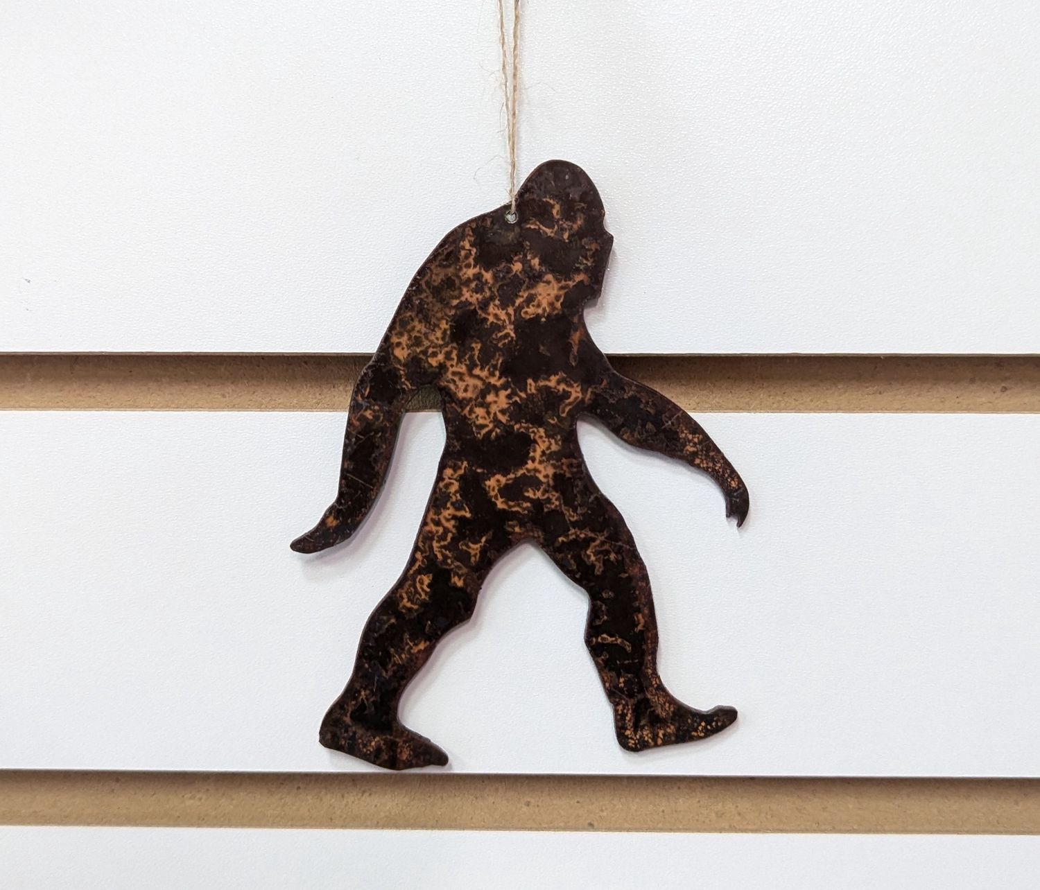 Rusted Metal Bigfoot Ornament