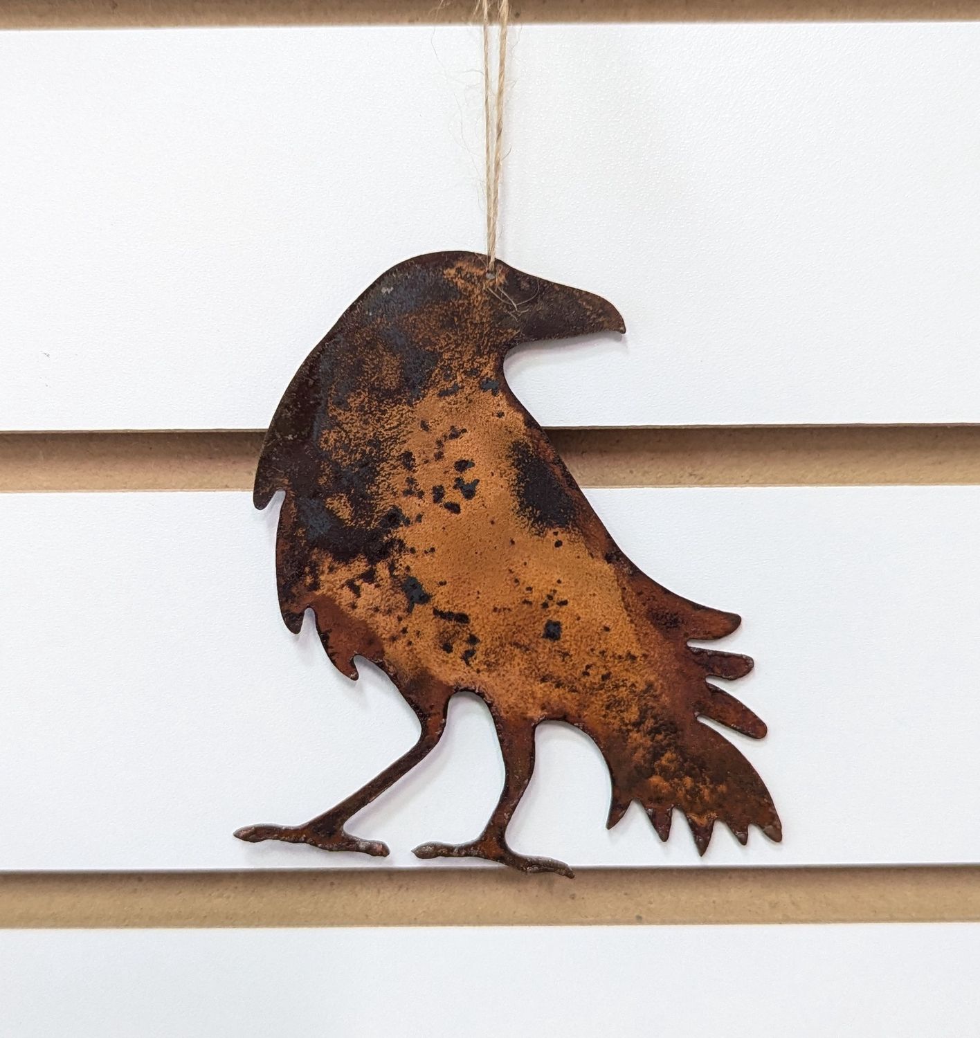 Rusted Metal Raven Ornament