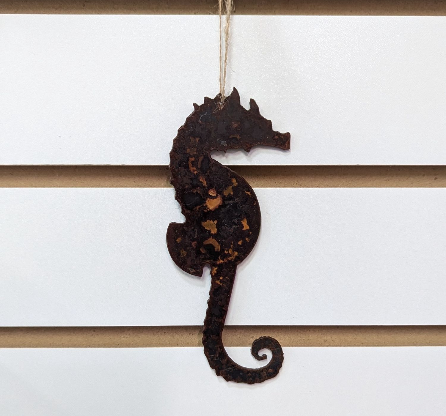 Rusted Metal Seahorse Ornament